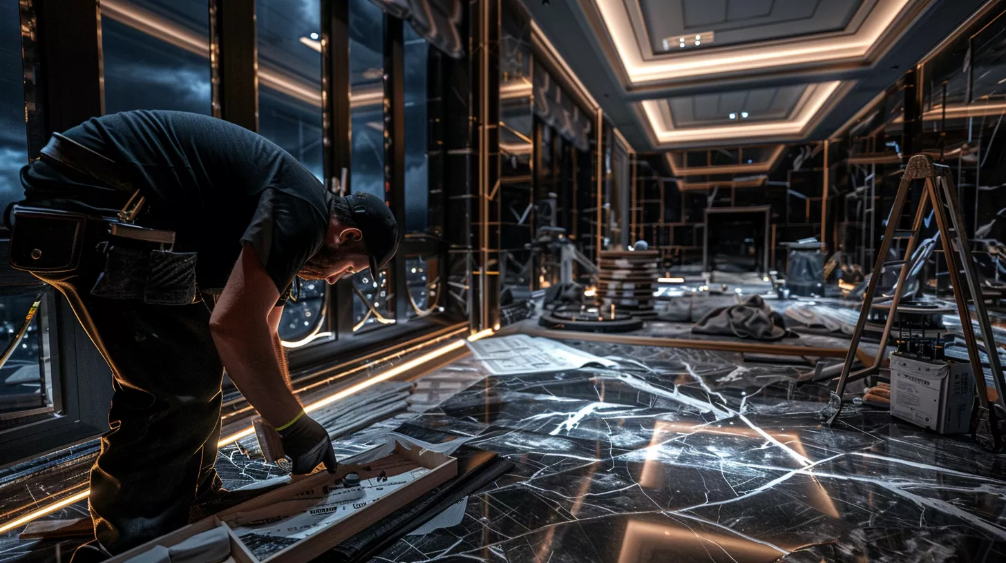 A real scene of a hotel interior design project under construction under careful engineering supervision. A real scene of a hotel interior design project under construction under careful engineering supervision.